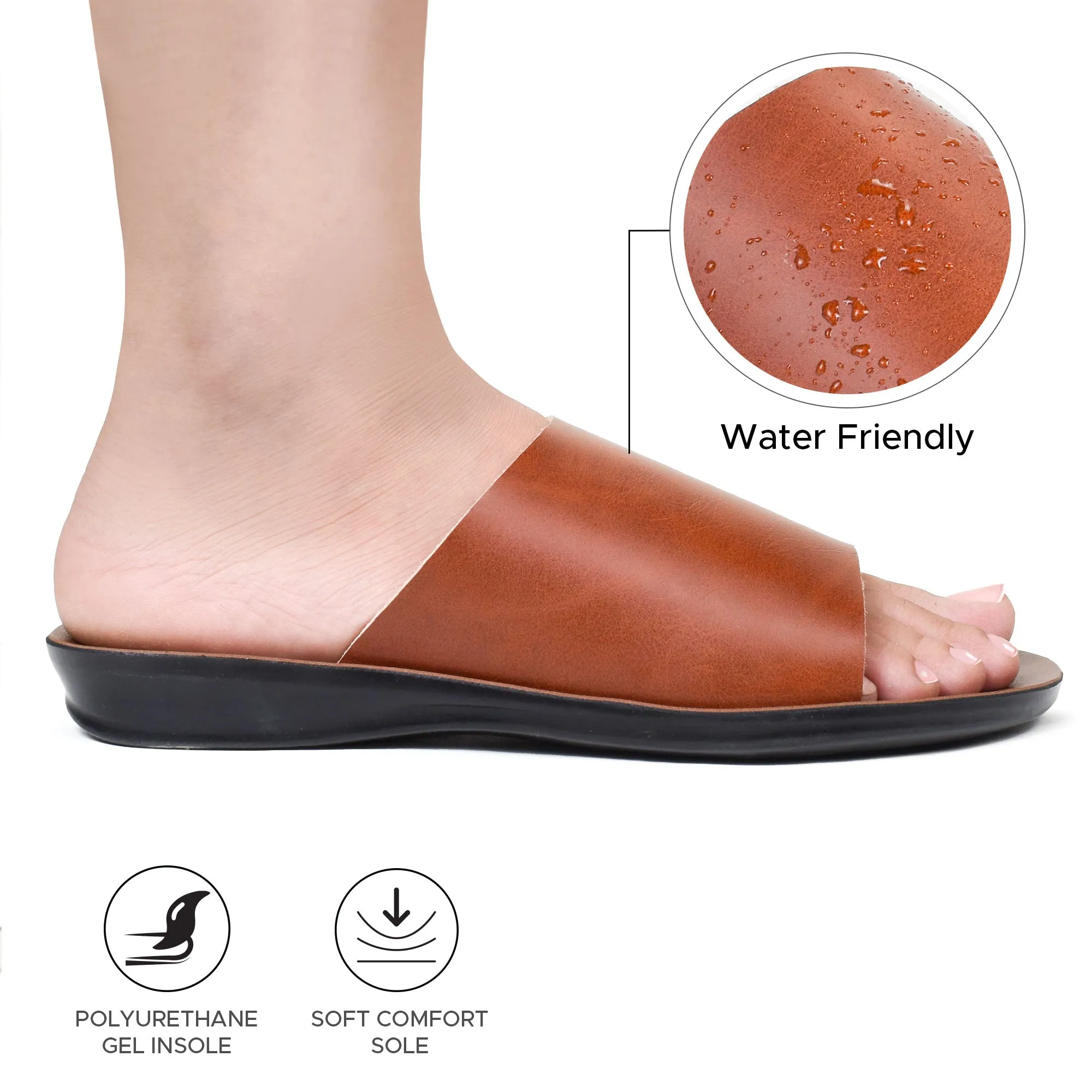 Aerosoft - Salvia LS4867 Cute Comfortable Open Toe Walking Casual Slide Sandals for Women