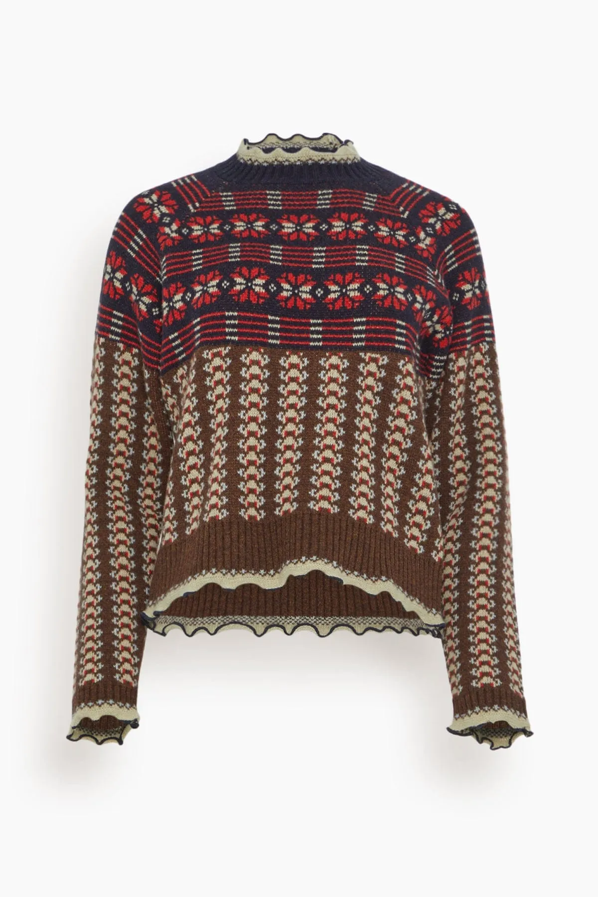 Ayla Long Sleeve Knitted Sweater in Multi