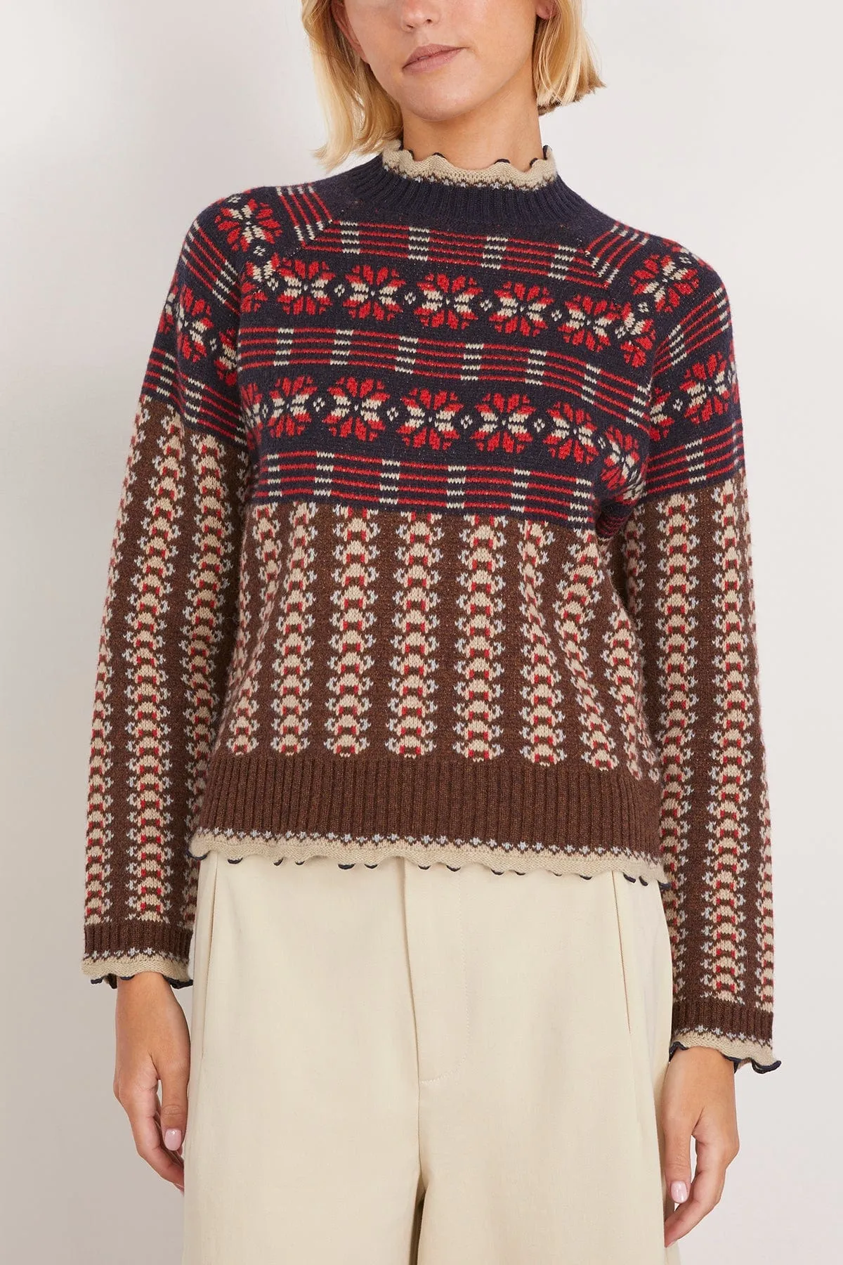 Ayla Long Sleeve Knitted Sweater in Multi