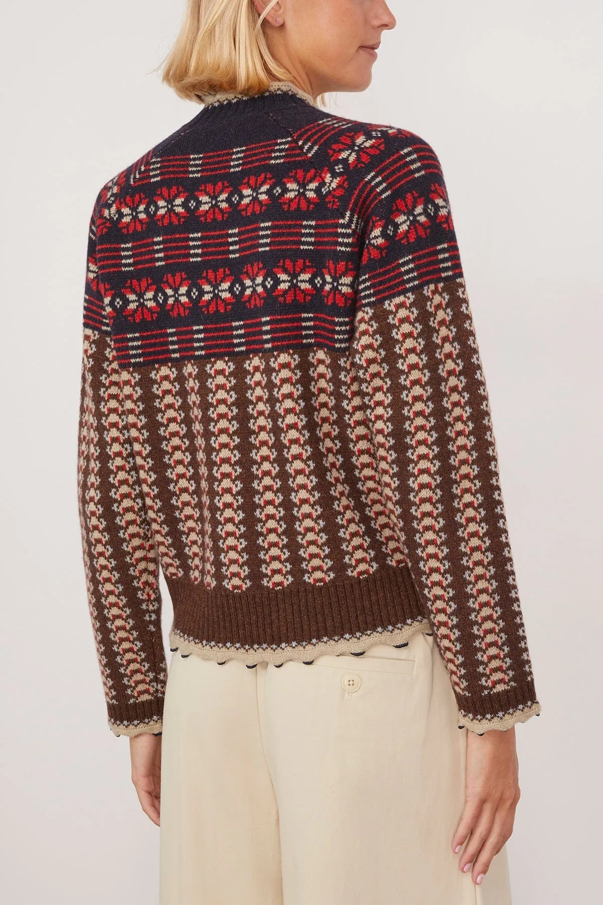 Ayla Long Sleeve Knitted Sweater in Multi