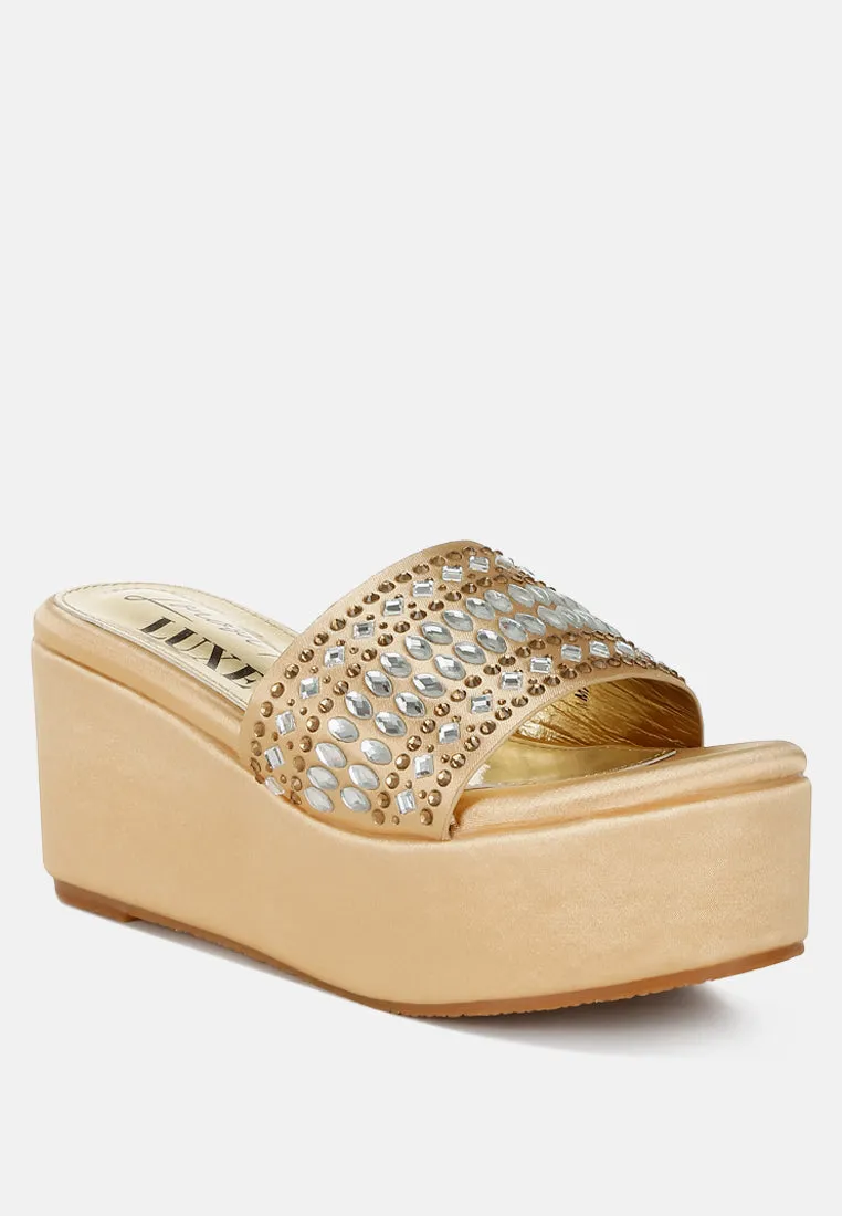 Batanga Diamante & Rhinestone Detail Stylish Flatforms