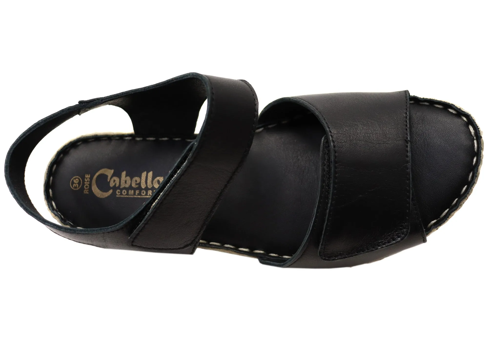 Cabello Comfort Rosie Womens Leather Comfortable Sandals