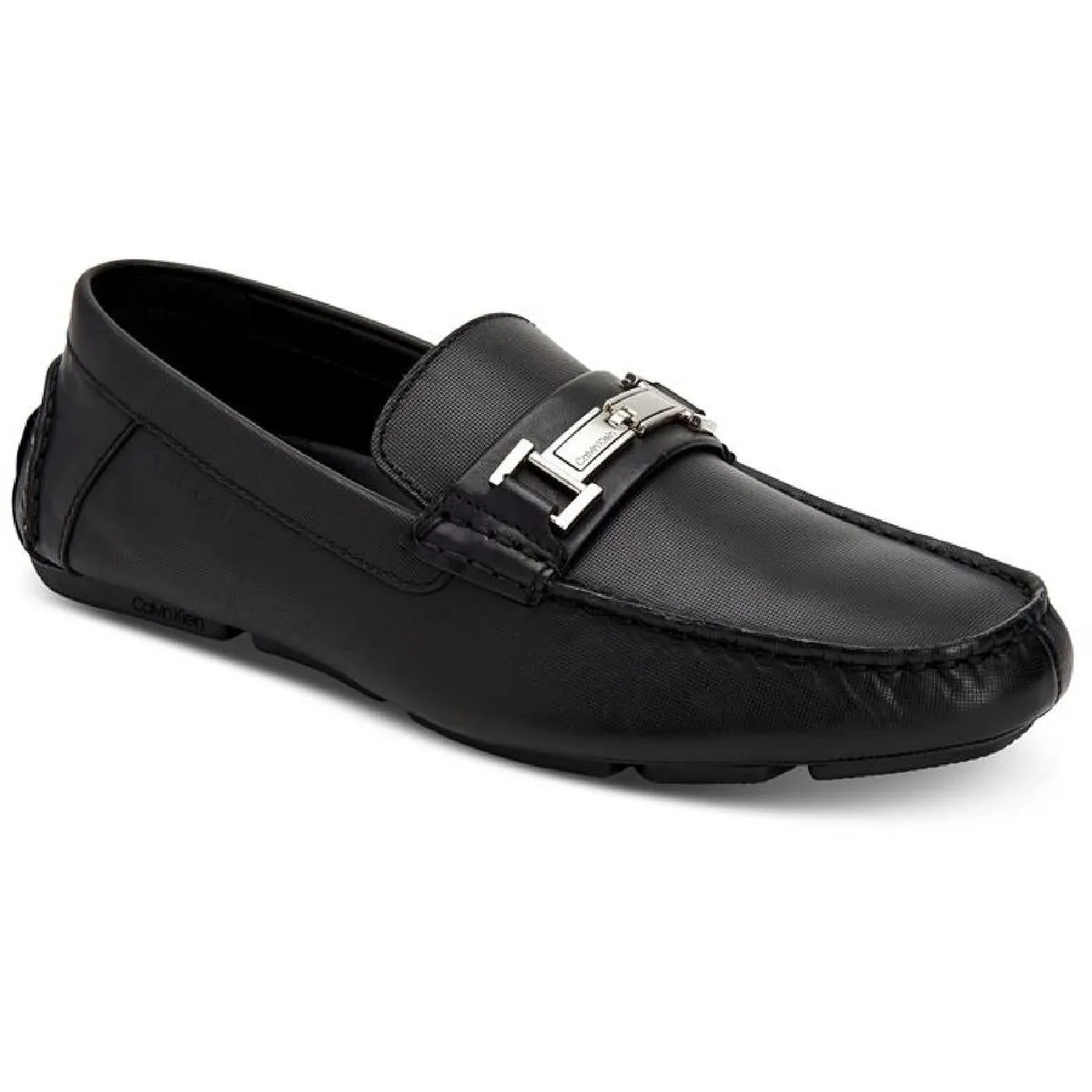 Calvin Klein Mens Magnus Leather Slip On Loafers