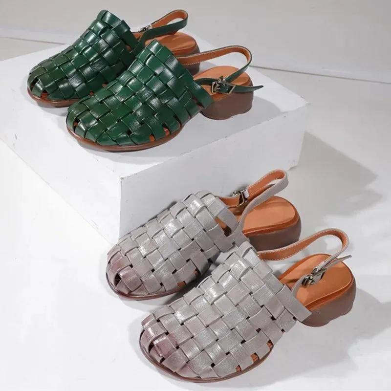 Comfortable Leather Sandals: E6-1608 Women's Casual Shoes