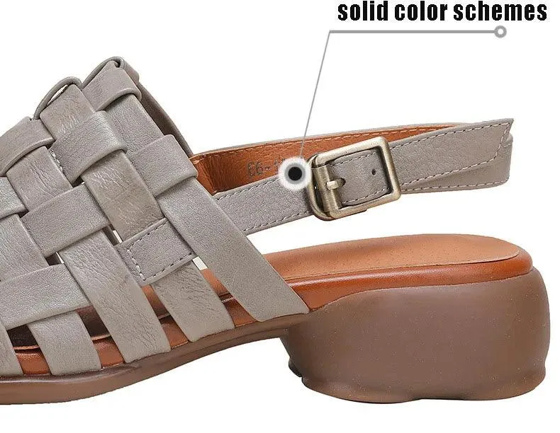 Comfortable Leather Sandals: E6-1608 Women's Casual Shoes