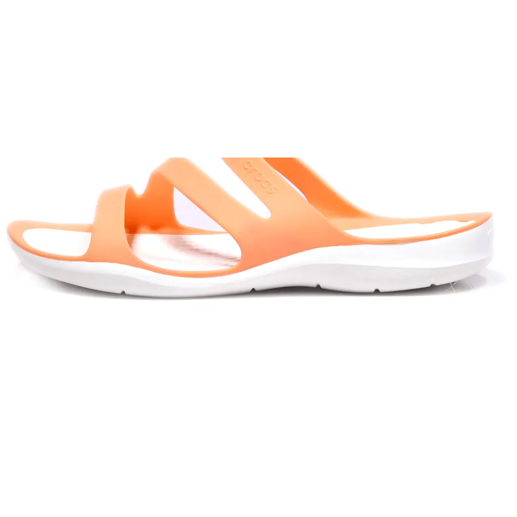 Crocs Flat Sandals Rubber Orange Colour For Women