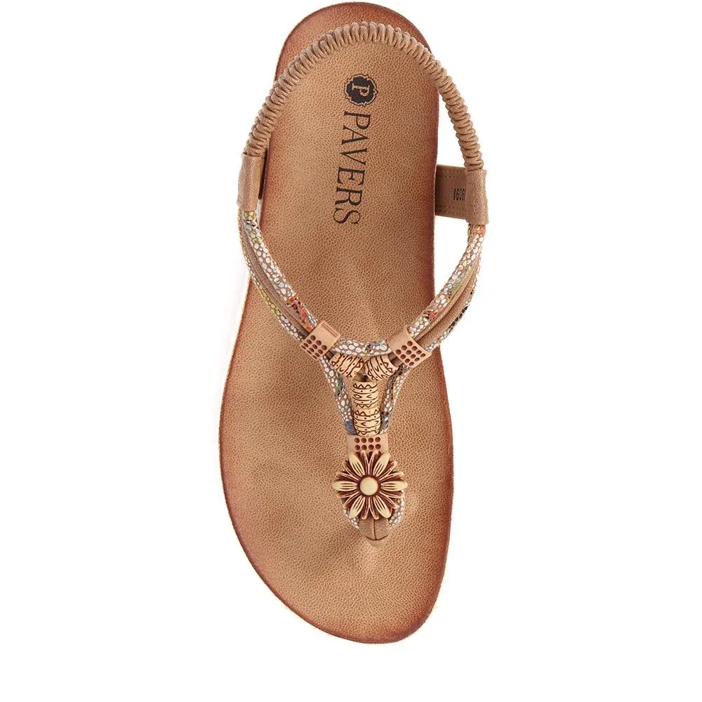 Embellished Toe-Post Sandals  - BAIZH39091 / 325 584