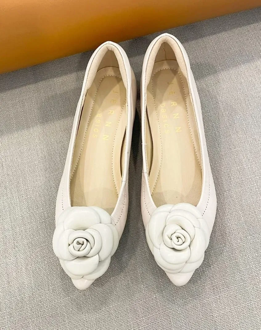 Jamie Pink Rose Pumps in White