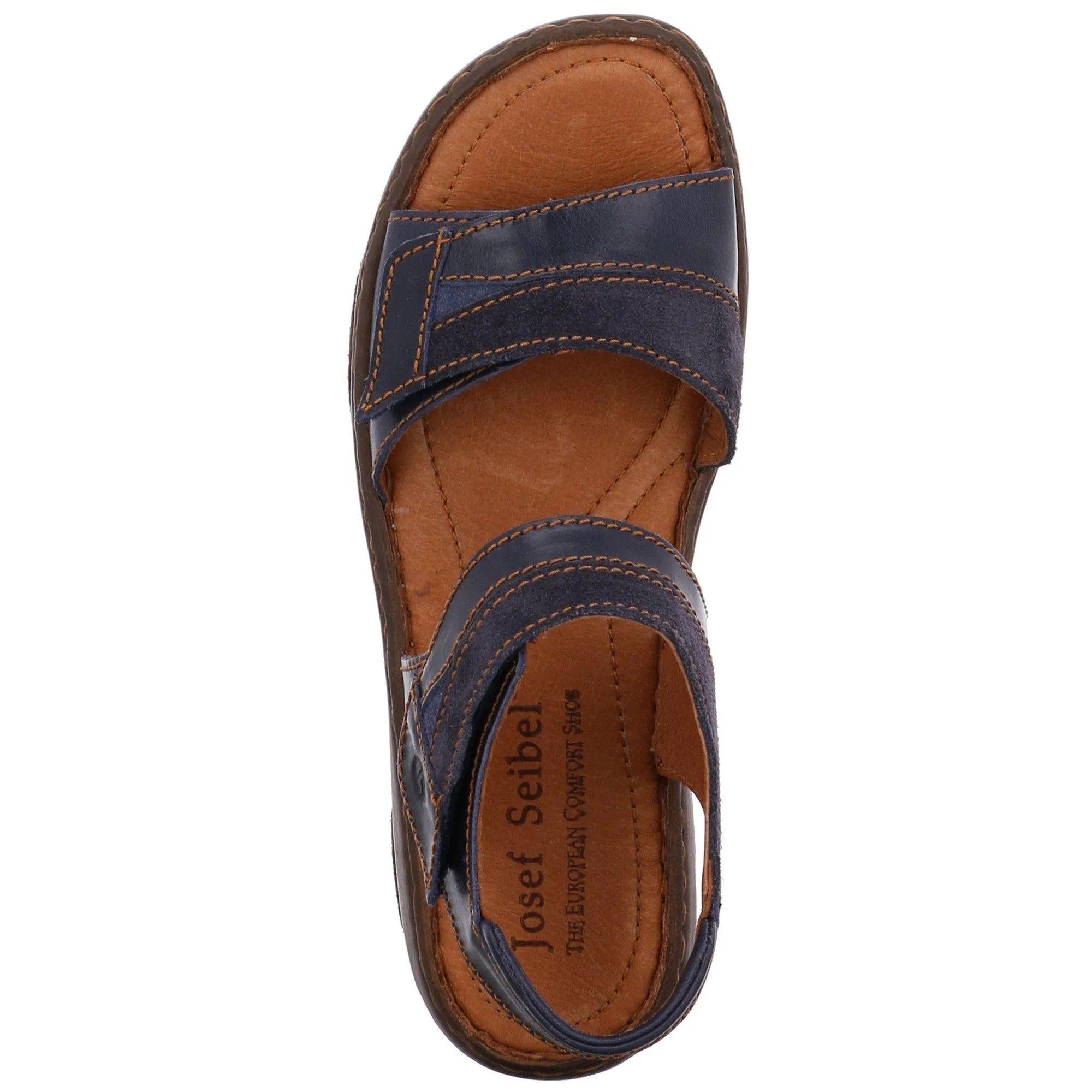 Josef Seibel Debra 19 Denim Blue Leather Sandals