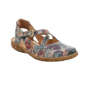 Josef Seibel Rosalie 13 Graphite Flower Multi Leather Walking Sandals