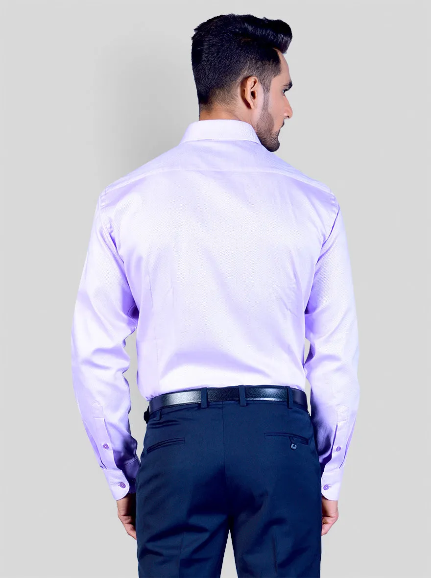 Light Purple Dobby Slim Fit Evening Wear Shirt | Metal