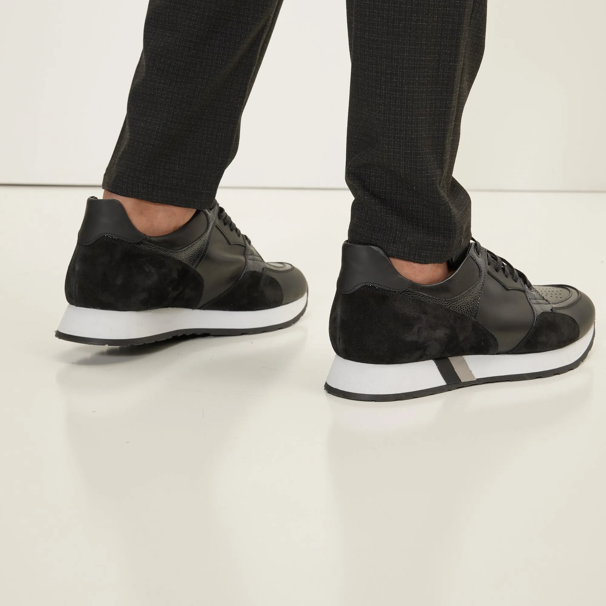 Multi Paneled Sneakers - Black