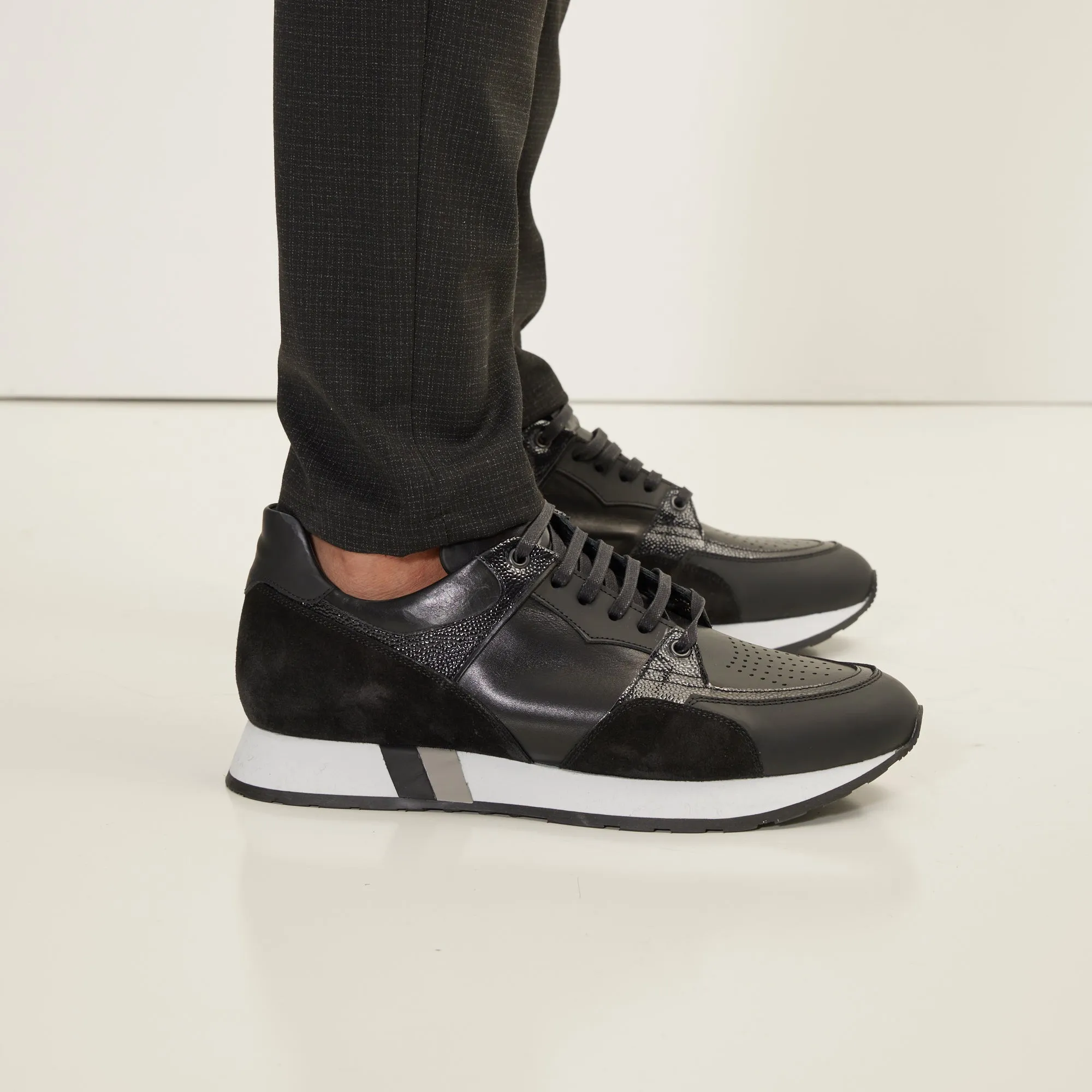 Multi Paneled Sneakers - Black