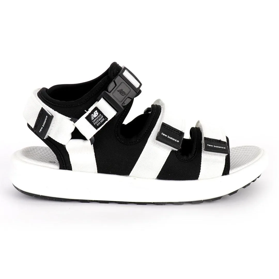 NB Three Straps Black And White Mens' Sandal