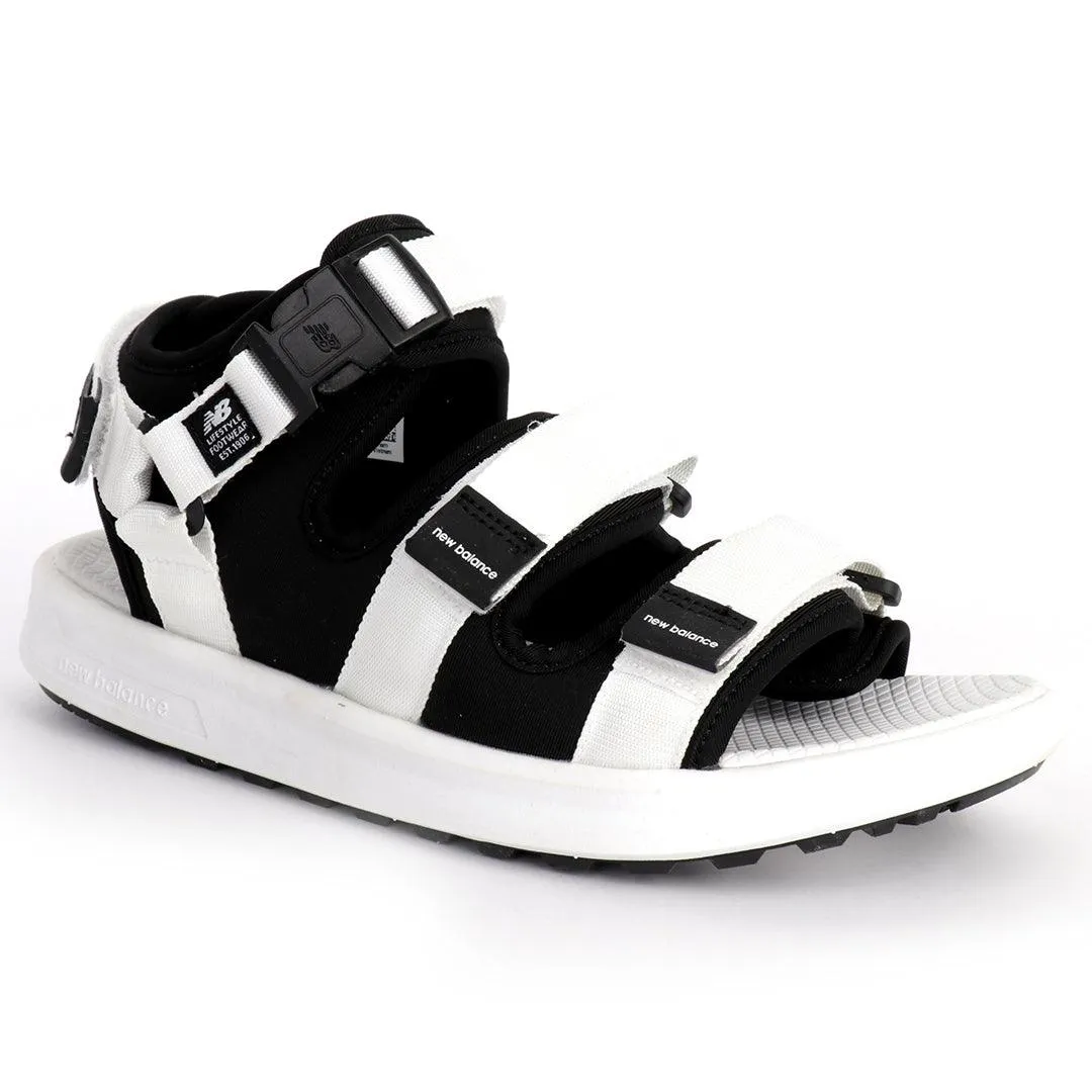 NB Three Straps Black And White Mens' Sandal