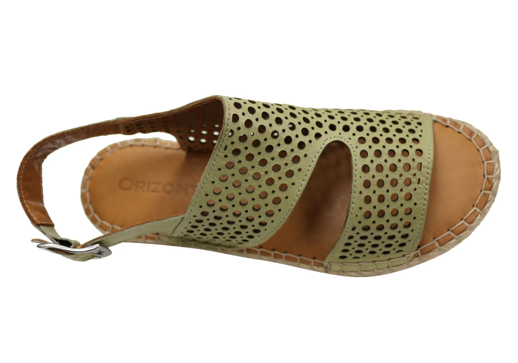 Orizonte Cove Womens European Leather Comfortable Espadrille Sandals