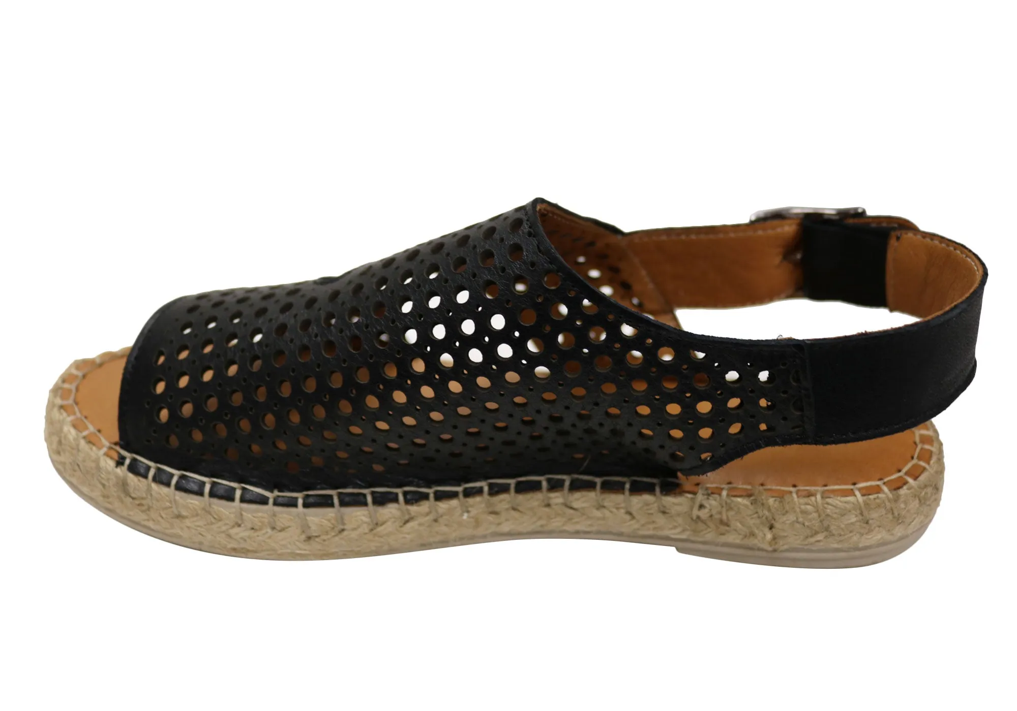 Orizonte Cove Womens European Leather Comfortable Espadrille Sandals