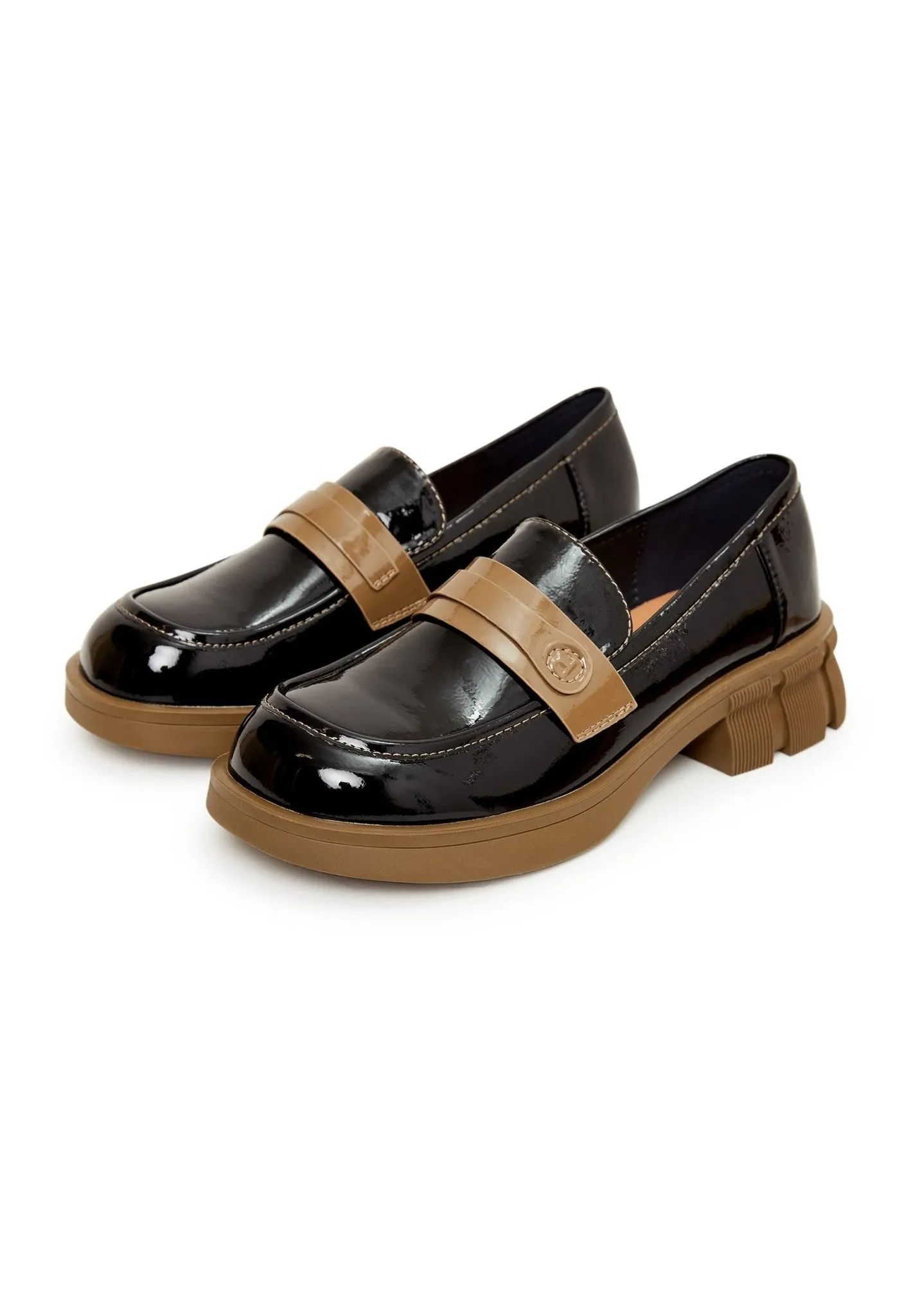 Patent Leather Loafers - Black