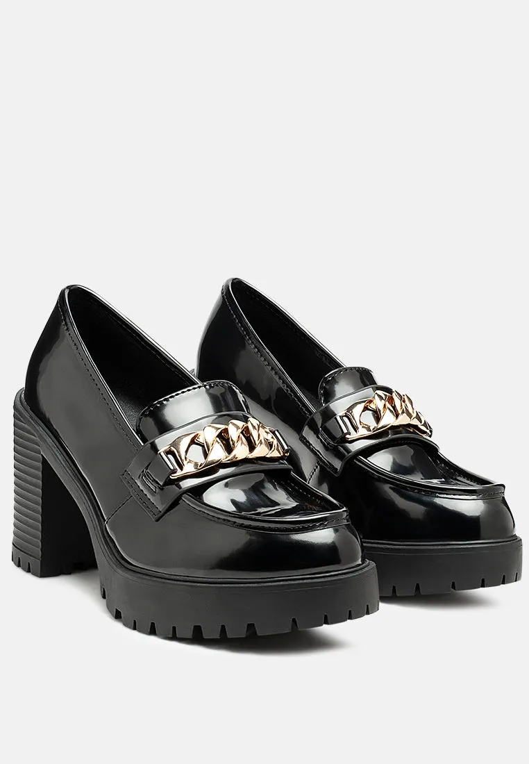 Sachs Block Heeled Chunky Loafers