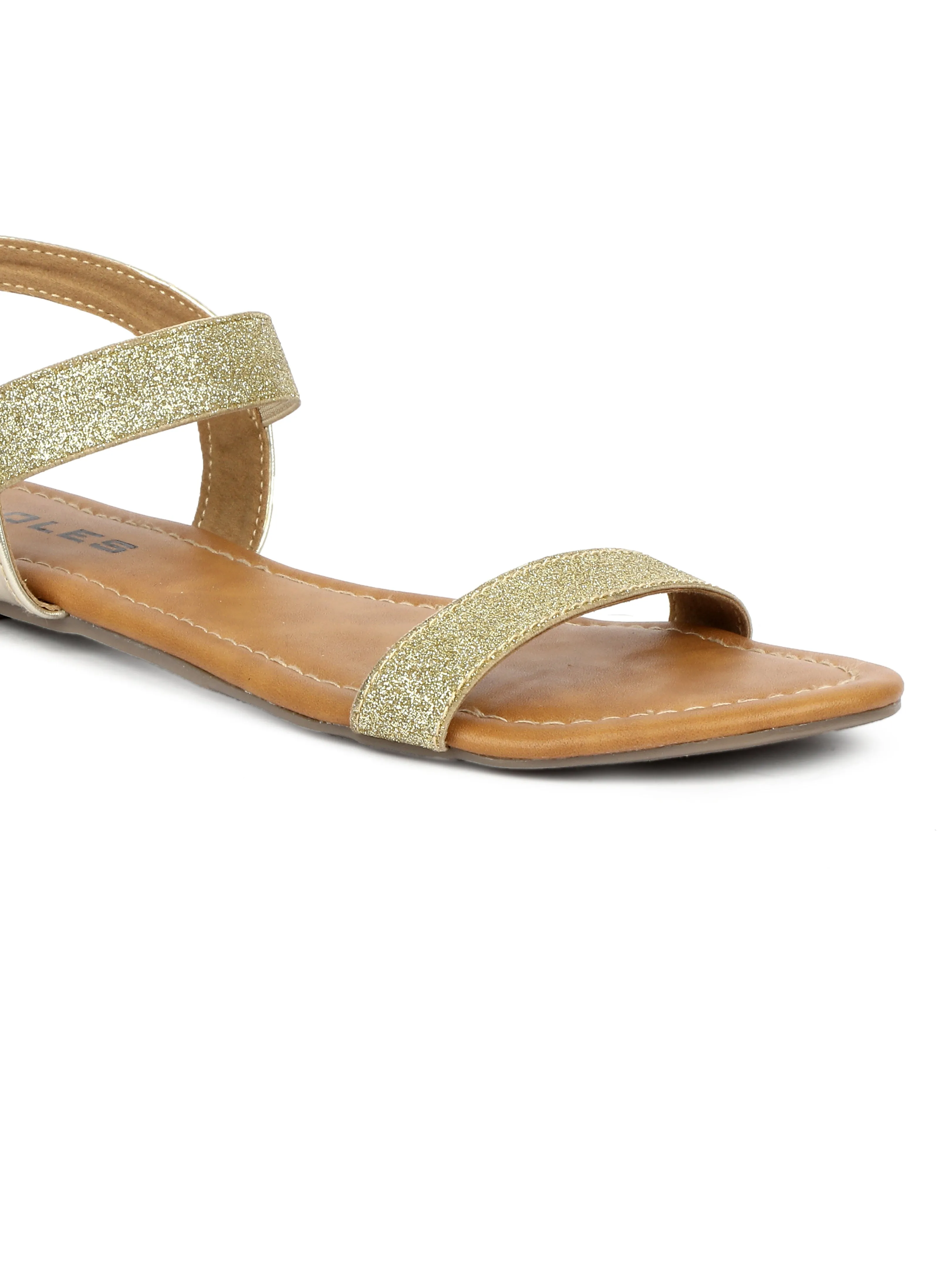 SOLES Glamorous Gold Flat Sandals