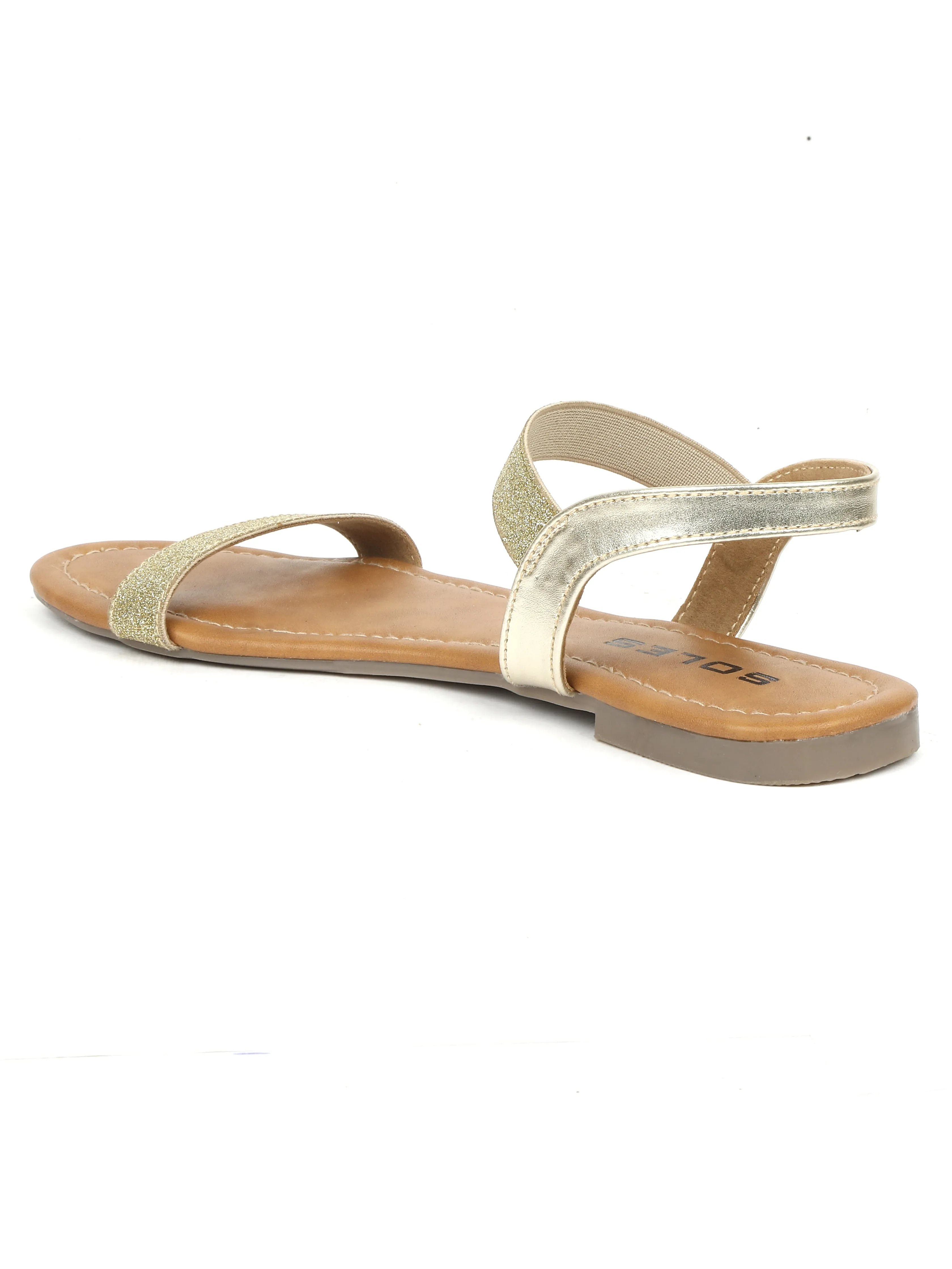 SOLES Glamorous Gold Flat Sandals