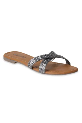 SOLES Stylish Metallic Flat Sandals - Luxurious Elegance