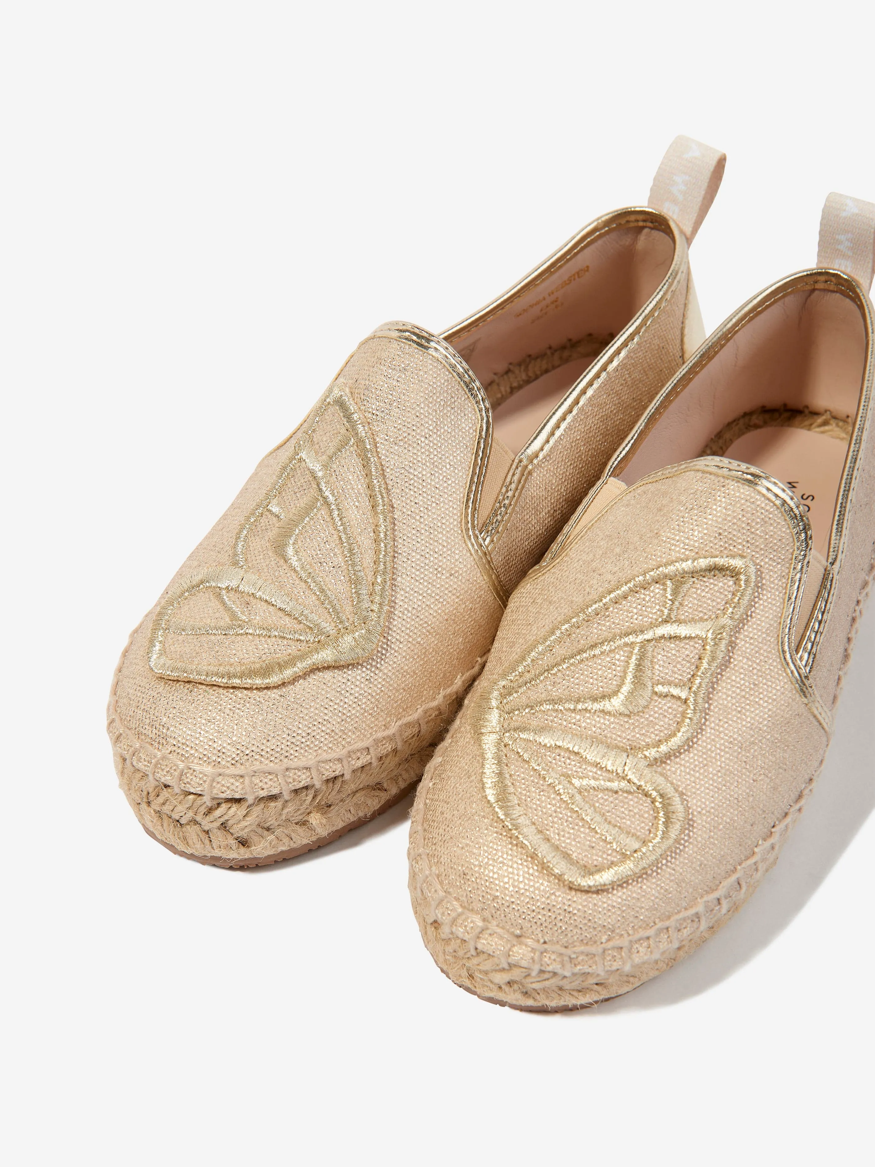 Sophia Webster Girls Butterfly Espadrilles in Gold