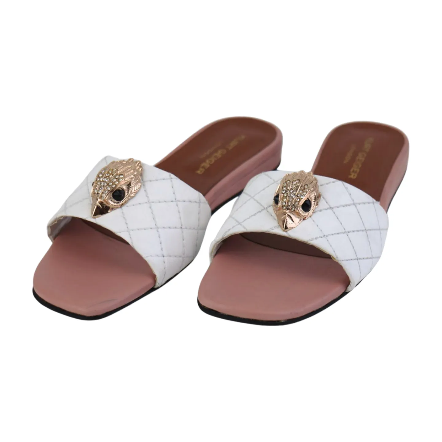 Stylish Trendy Eagle Head Buckle Embellished Flat Sandals