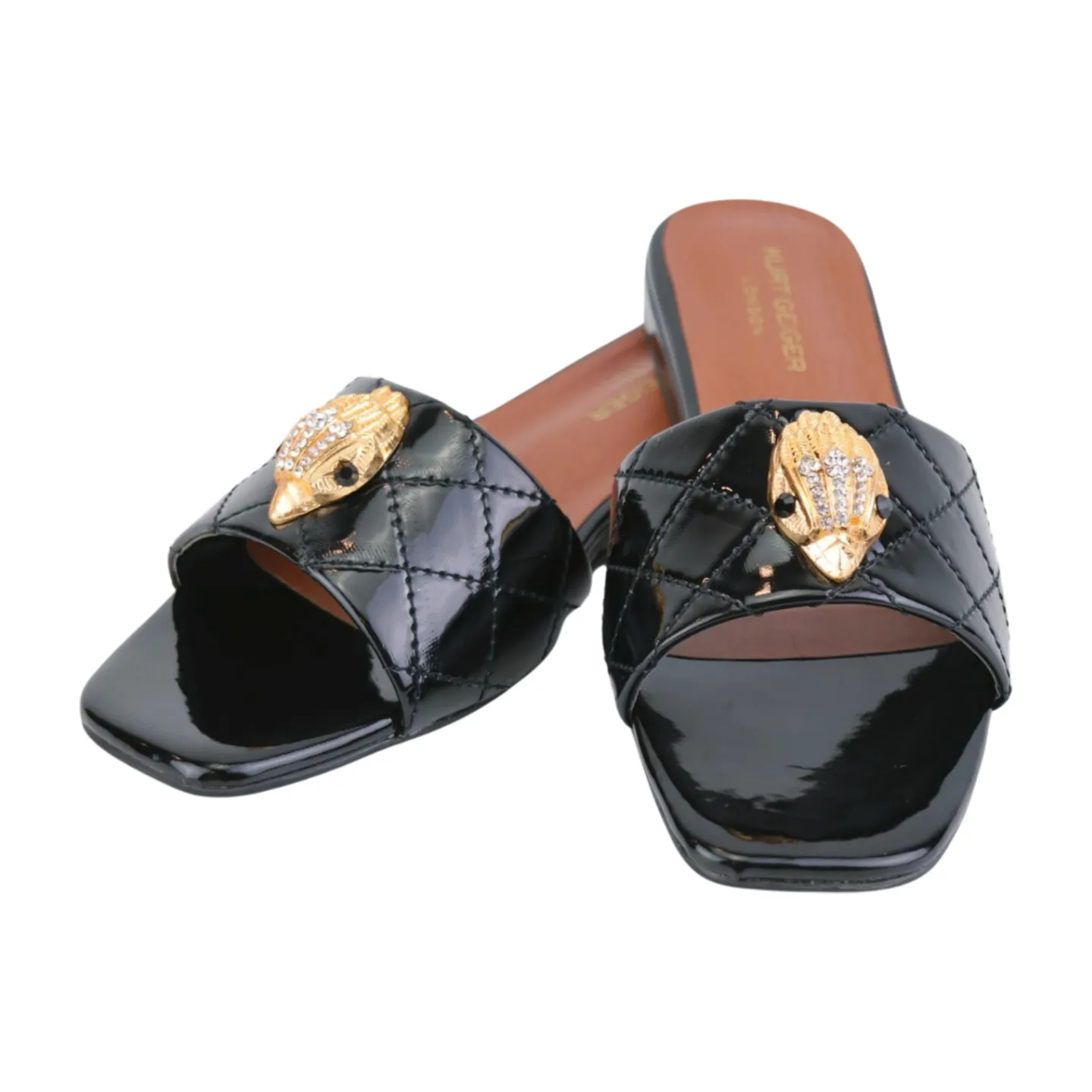 Stylish Trendy Eagle Head Buckle Embellished Flat Sandals