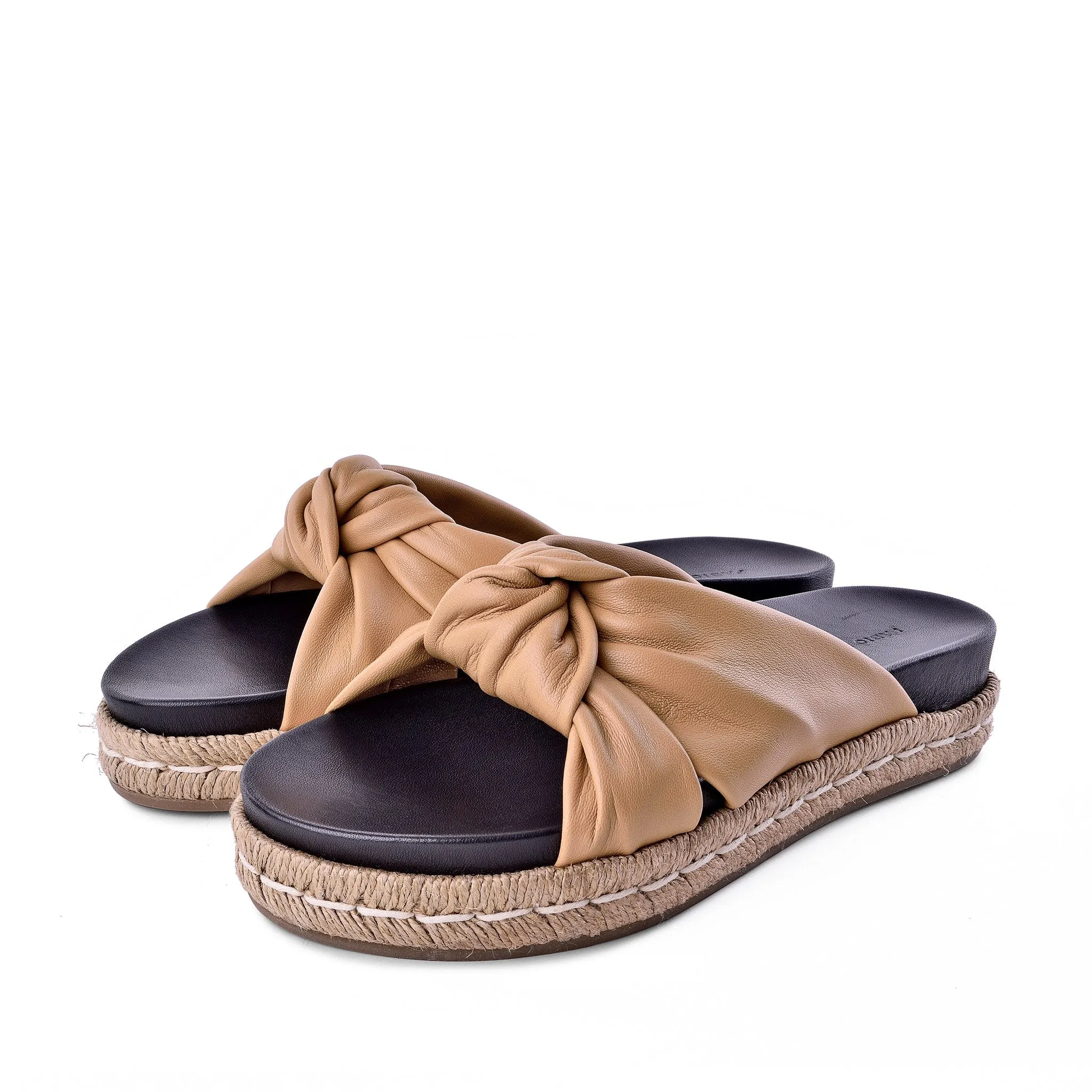 Sveva Beige Espadrille Slide Sandals