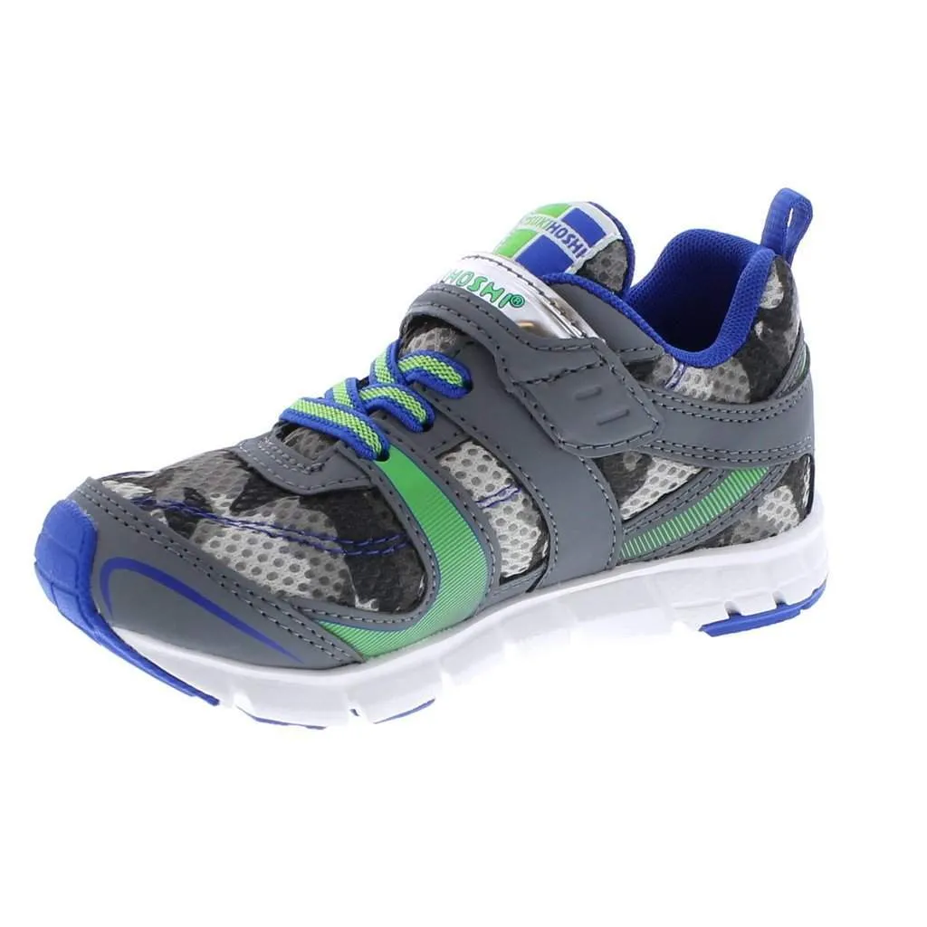 Tsukihoshi Velocity Gray Camo Boys Running Shoes (Machine Washable)