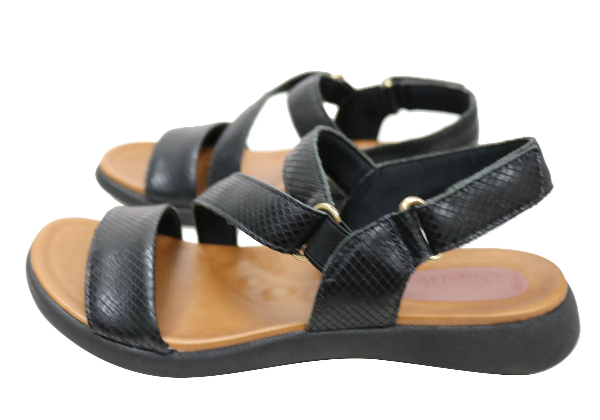 Usaflex Lenore Womens Comfortable Leather Sandals Made In Brazil