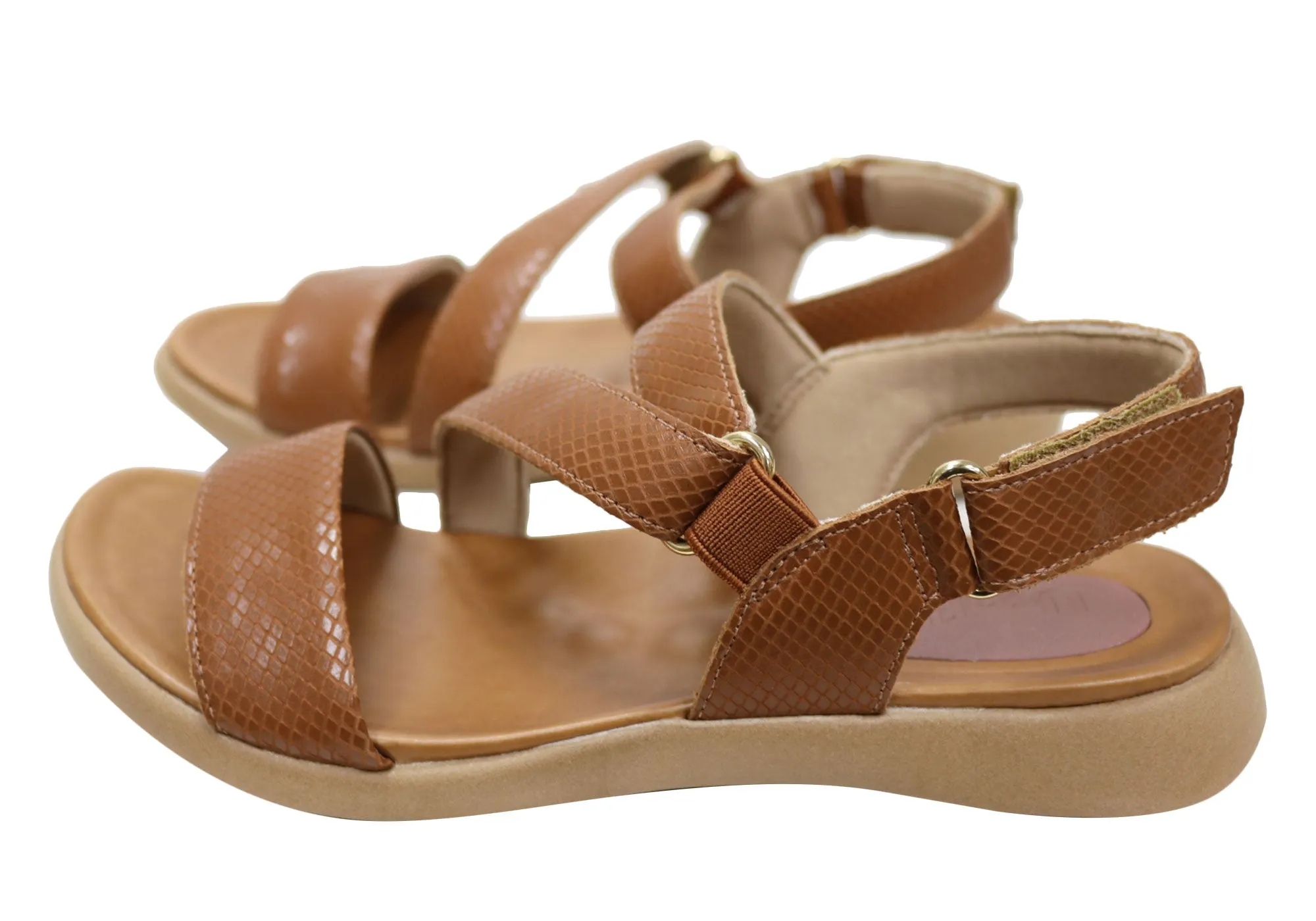 Usaflex Lenore Womens Comfortable Leather Sandals Made In Brazil