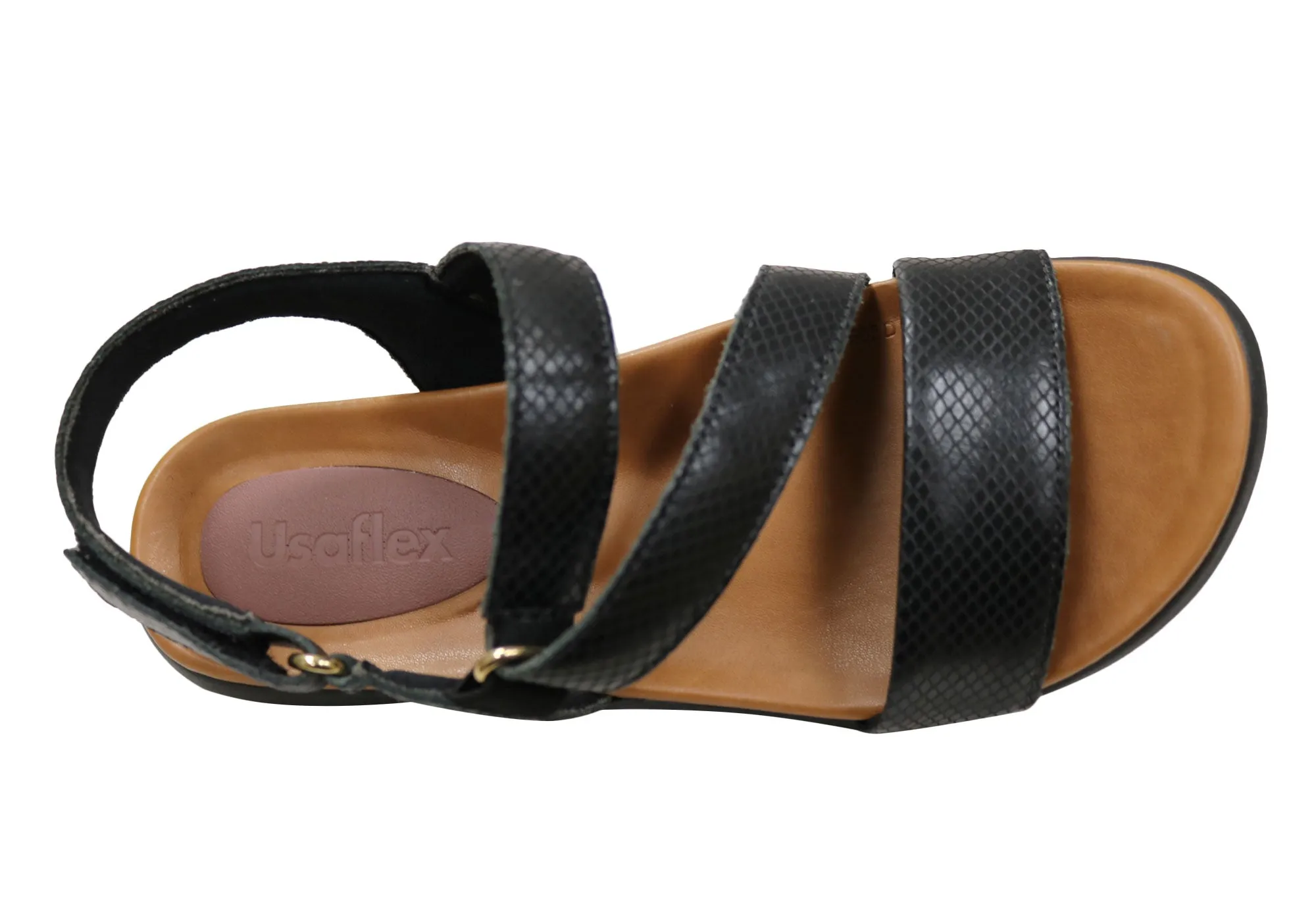 Usaflex Lenore Womens Comfortable Leather Sandals Made In Brazil