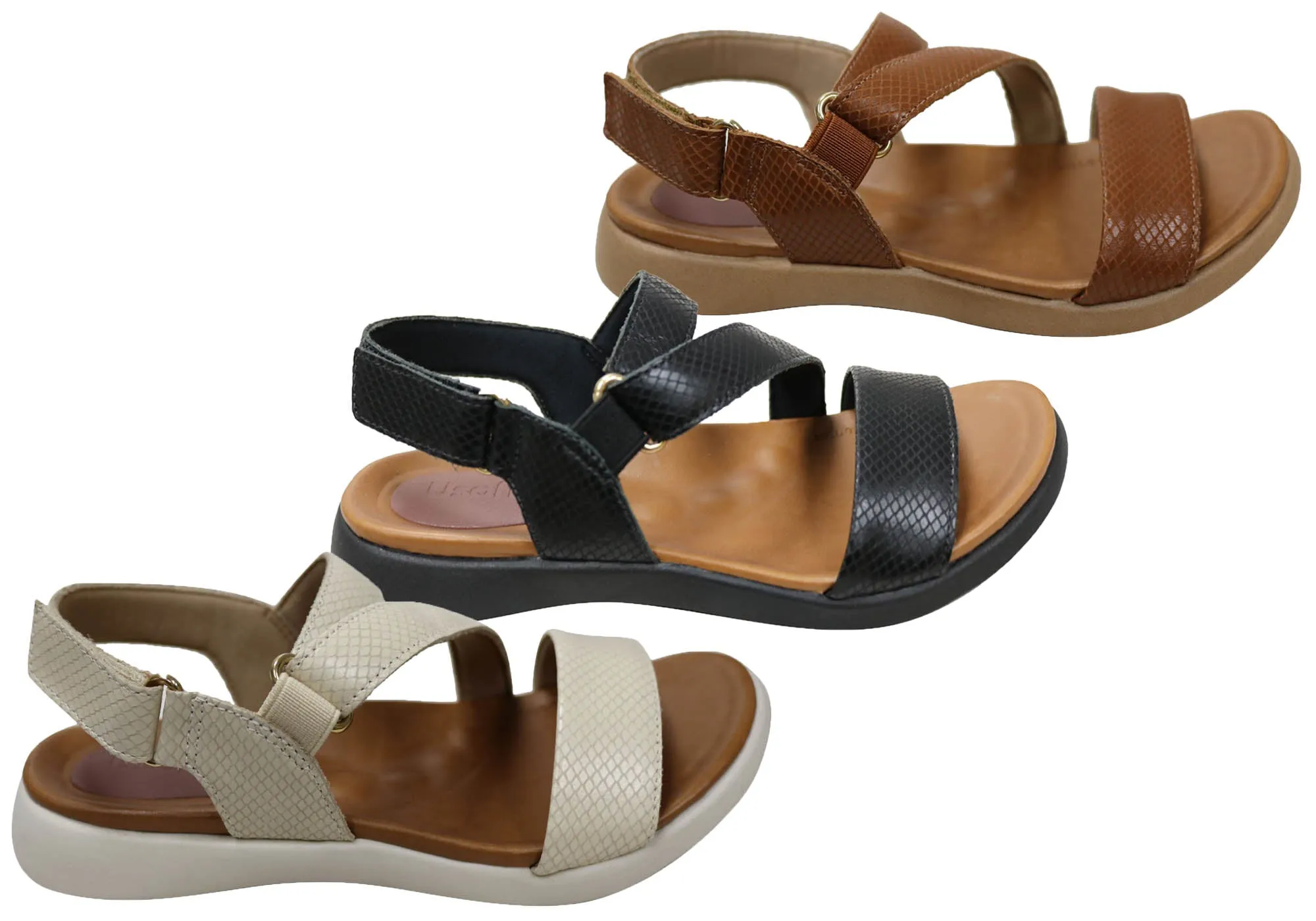 Usaflex Lenore Womens Comfortable Leather Sandals Made In Brazil