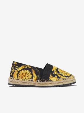 Versace Girls Barocco Espadrilles in Black