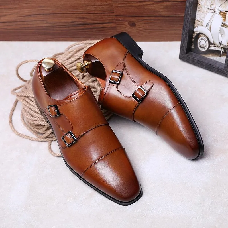 West Louis™ Genuine Leather Oxford With Straps